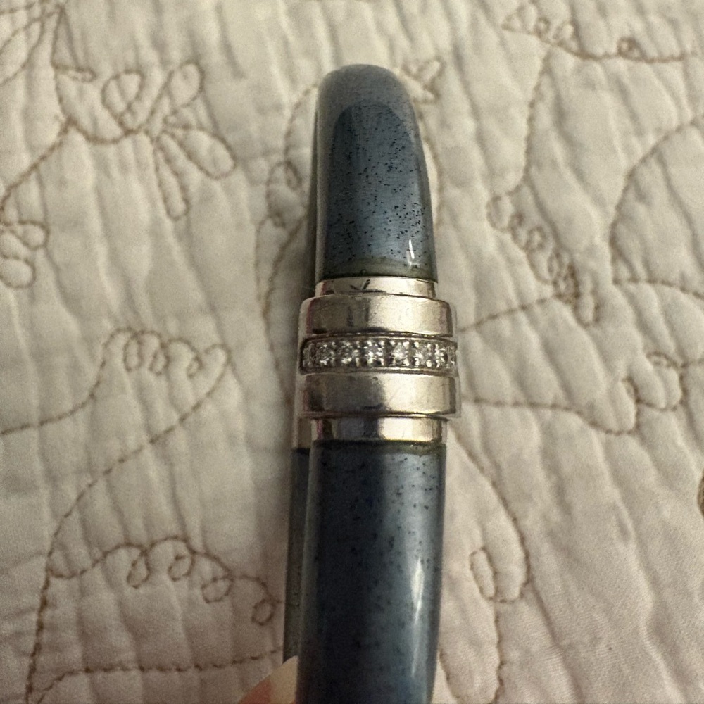 Soho diamond enamel hinged bracelet
